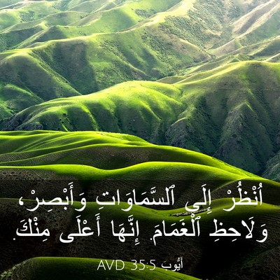 Picture 03 - أَيُّوبَ 35:5 AVD - اُنْظُرْ إِلَى - Bible Verse Picture