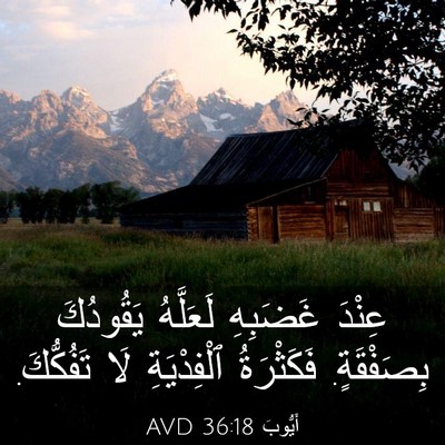 Picture 03 - أَيُّوبَ 36:18 AVD - عِنْدَ غَضَبِهِ لَعَلَّهُ - Bible Verse Picture