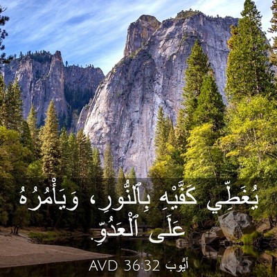 Picture 03 - أَيُّوبَ 36:32 AVD - يُغَطِّي كَفَّيْهِ - Bible Verse Picture