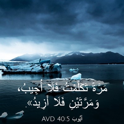 Picture 03 - أَيُّوبَ 40:5 AVD - مَرَّةً تَكَلَّمْتُ فَلَا - Bible Verse Picture