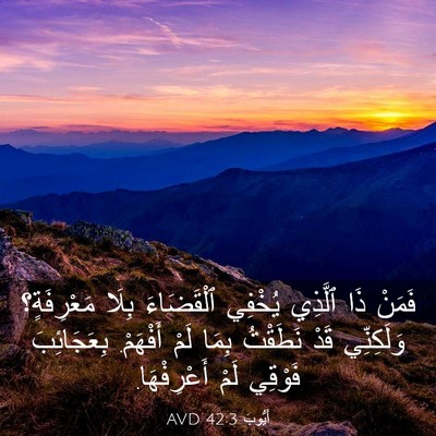 Picture 03 - أَيُّوبَ 42:3 AVD - فَمَنْ ذَا ٱلَّذِي يُخْفِي - Bible Verse Picture