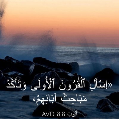 Picture 03 - أَيُّوبَ 8:8 AVD - «اِسْأَلِ ٱلْقُرُونَ - Bible Verse Picture