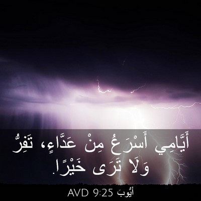 Picture 03 - أَيُّوبَ 9:25 AVD - أَيَّامِي أَسْرَعُ مِنْ - Bible Verse Picture
