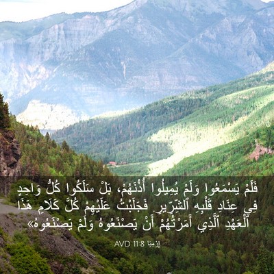 Picture 03 - إِرْمِيَا 11:8 AVD - فَلَمْ يَسْمَعُوا وَلَمْ - Bible Verse Picture