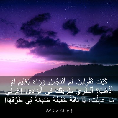 Picture 03 - إِرْمِيَا 2:23 AVD - كَيْفَ تَقُولِينَ: لَمْ - Bible Verse Picture
