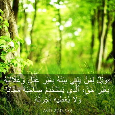Picture 03 - إِرْمِيَا 22:13 AVD - «وَيْلٌ لِمَنْ يَبْنِي - Bible Verse Picture