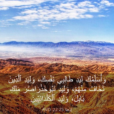 Picture 03 - إِرْمِيَا 22:25 AVD - وَأُسَلِّمُكَ لِيَدِ - Bible Verse Picture