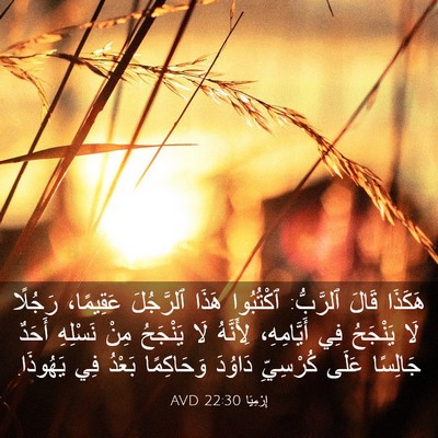Picture 03 - إِرْمِيَا 22:30 AVD - هَكَذَا قَالَ ٱلرَّبُّ: - Bible Verse Picture
