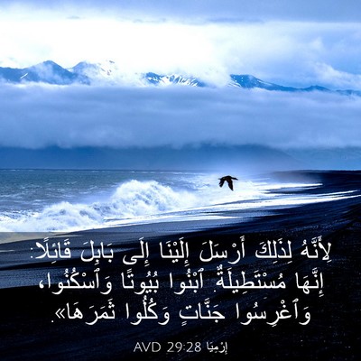 Picture 03 - إِرْمِيَا 29:28 AVD - لِأَنَّهُ لِذَلِكَ - Bible Verse Picture