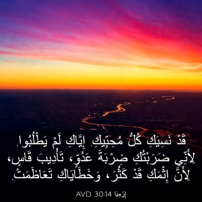 Picture 03 - إِرْمِيَا 30:14 AVD - قَدْ نَسِيَكِ كُلُّ - Bible Verse Picture