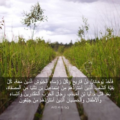 Picture 03 - إِرْمِيَا 41:16 AVD - فَأَخَذَ يُوحَانَانُ بْنُ - Bible Verse Picture