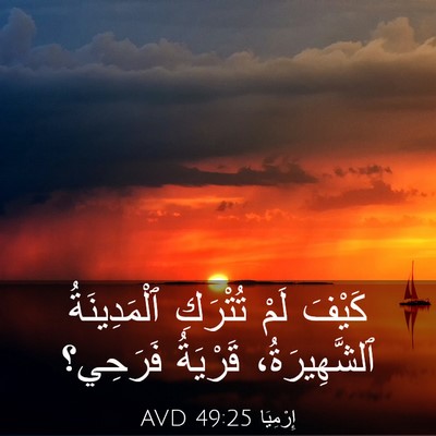 Picture 03 - إِرْمِيَا 49:25 AVD - كَيْفَ لَمْ تُتْرَكِ - Bible Verse Picture