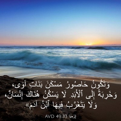 Picture 03 - إِرْمِيَا 49:33 AVD - وَتَكُونُ حَاصُورُ - Bible Verse Picture