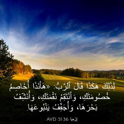 Picture 03 - إِرْمِيَا 51:36 AVD - لِذَلِكَ هَكَذَا قَالَ - Bible Verse Picture