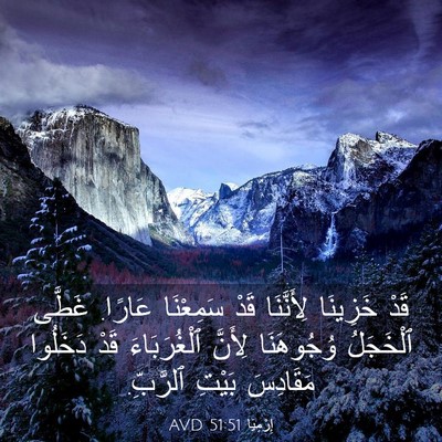 Picture 03 - إِرْمِيَا 51:51 AVD - قَدْ خَزِينَا لِأَنَّنَا - Bible Verse Picture