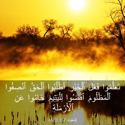Picture 03 - إِشَعْيَاءَ 1:17 AVD - تَعَلَّمُوا فَعْلَ - Bible Verse Picture