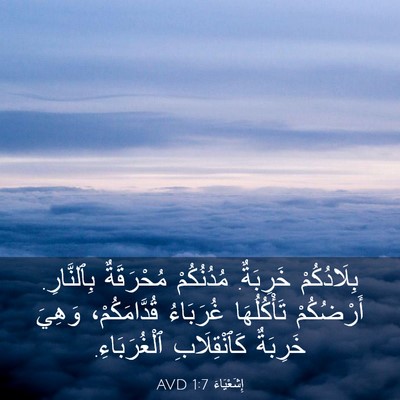 Picture 03 - إِشَعْيَاءَ 1:7 AVD - بِلَادُكُمْ خَرِبَةٌ. - Bible Verse Picture