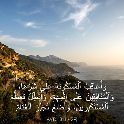 Picture 03 - إِشَعْيَاءَ 13:11 AVD - وَأُعَاقِبُ - Bible Verse Picture