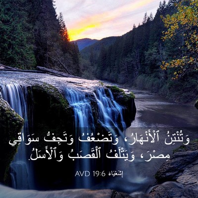 Picture 03 - إِشَعْيَاءَ 19:6 AVD - وَتُنْتِنُ ٱلْأَنْهَارُ، - Bible Verse Picture