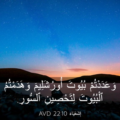 Picture 03 - إِشَعْيَاءَ 22:10 AVD - وَعَدَدْتُمْ بُيُوتَ - Bible Verse Picture