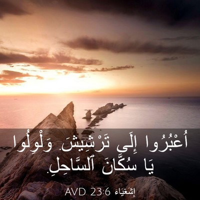 Picture 03 - إِشَعْيَاءَ 23:6 AVD - اُعْبُرُوا إِلَى - Bible Verse Picture