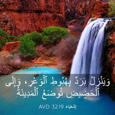 Picture 03 - إِشَعْيَاءَ 32:19 AVD - وَيَنْزِلُ بَرَدٌ - Bible Verse Picture