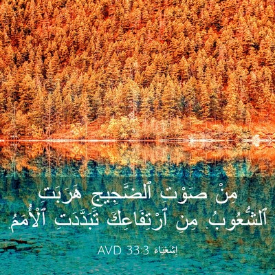 Picture 03 - إِشَعْيَاءَ 33:3 AVD - مِنْ صَوْتِ ٱلضَّجِيجِ - Bible Verse Picture