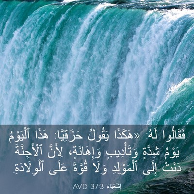 Picture 03 - إِشَعْيَاءَ 37:3 AVD - فَقَالُوا لَهُ: «هَكَذَا - Bible Verse Picture