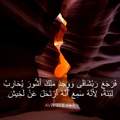 Picture 03 - إِشَعْيَاءَ 37:8 AVD - فَرَجَعَ رَبْشَاقَى - Bible Verse Picture