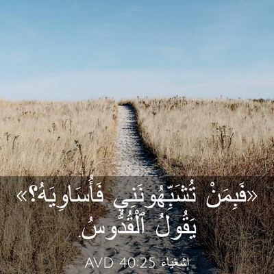 Picture 03 - إِشَعْيَاءَ 40:25 AVD - «فَبِمَنْ تُشَبِّهُونَنِي - Bible Verse Picture