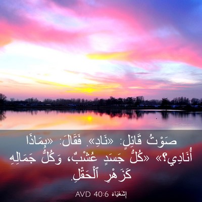 Picture 03 - إِشَعْيَاءَ 40:6 AVD - صَوْتُ قَائِلٍ: «نَادِ». - Bible Verse Picture