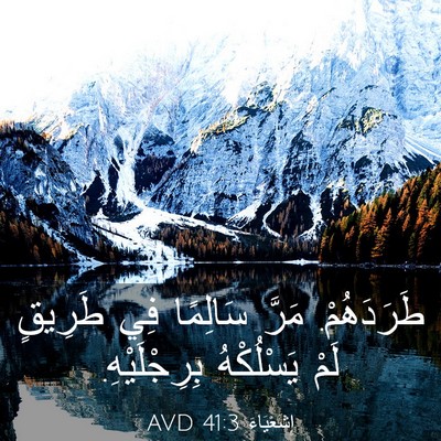 Picture 03 - إِشَعْيَاءَ 41:3 AVD - طَرَدَهُمْ. مَرَّ سَالِمًا - Bible Verse Picture