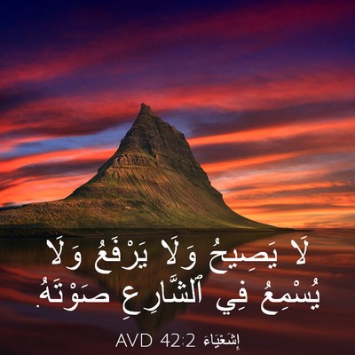Picture 03 - إِشَعْيَاءَ 42:2 AVD - لَا يَصِيحُ وَلَا يَرْفَعُ - Bible Verse Picture