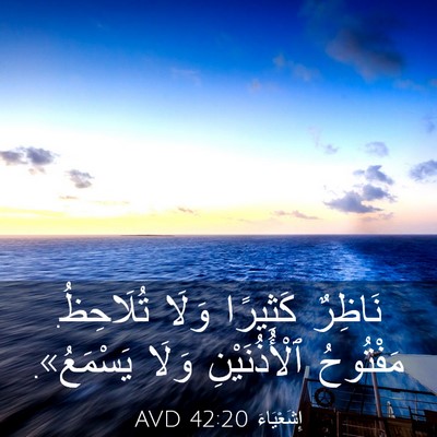 Picture 03 - إِشَعْيَاءَ 42:20 AVD - نَاظِرٌ كَثِيرًا وَلَا - Bible Verse Picture