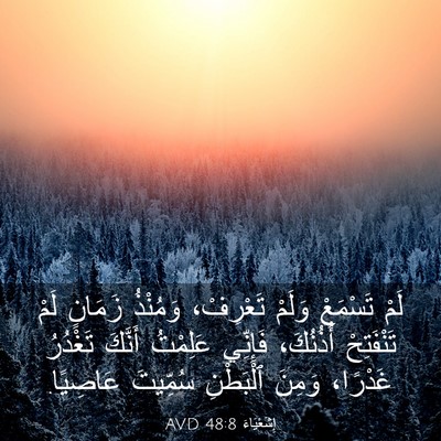 Picture 03 - إِشَعْيَاءَ 48:8 AVD - لَمْ تَسْمَعْ وَلَمْ - Bible Verse Picture