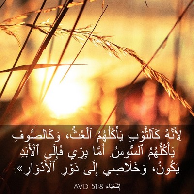Picture 03 - إِشَعْيَاءَ 51:8 AVD - لِأَنَّهُ كَٱلثَّوْبِ - Bible Verse Picture