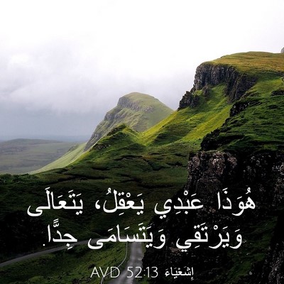 Picture 03 - إِشَعْيَاءَ 52:13 AVD - هُوَذَا عَبْدِي يَعْقِلُ، - Bible Verse Picture