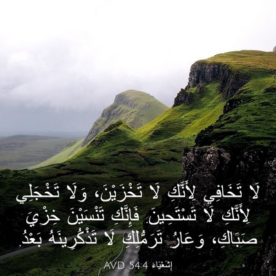 Picture 03 - إِشَعْيَاءَ 54:4 AVD - لَا تَخَافِي لِأَنَّكِ لَا - Bible Verse Picture