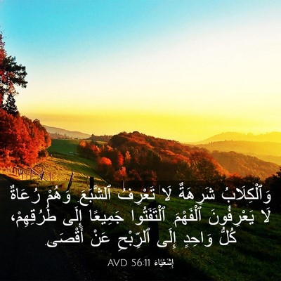 Picture 03 - إِشَعْيَاءَ 56:11 AVD - وَٱلْكِلَابُ شَرِهَةٌ لَا - Bible Verse Picture