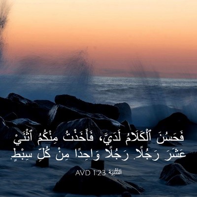 Picture 03 - اَلتَّثْنِيَة 1:23 AVD - فَحَسُنَ ٱلْكَلَامُ - Bible Verse Picture