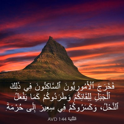 Picture 03 - اَلتَّثْنِيَة 1:44 AVD - فَخَرَجَ ٱلْأَمُورِيُّونَ - Bible Verse Picture