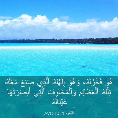 Picture 03 - اَلتَّثْنِيَة 10:21 AVD - هُوَ فَخْرُكَ، وَهُوَ - Bible Verse Picture