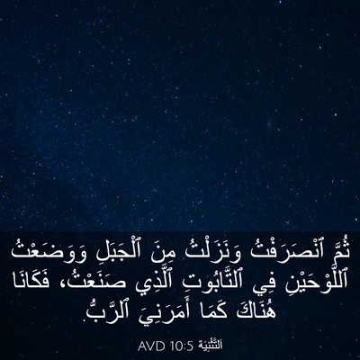 Picture 03 - اَلتَّثْنِيَة 10:5 AVD - ثُمَّ ٱنْصَرَفْتُ - Bible Verse Picture