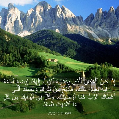 Picture 03 - اَلتَّثْنِيَة 12:21 AVD - إِذَا كَانَ ٱلْمَكَانُ - Bible Verse Picture