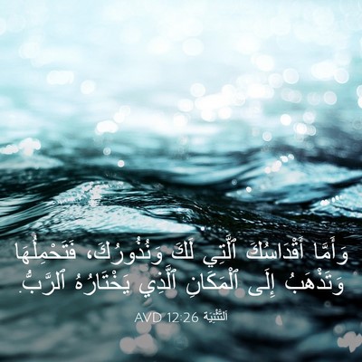 Picture 03 - اَلتَّثْنِيَة 12:26 AVD - وَأَمَّا أَقْدَاسُكَ - Bible Verse Picture