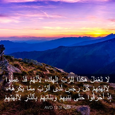 Picture 03 - اَلتَّثْنِيَة 12:31 AVD - لَا تَعْمَلْ هَكَذَا - Bible Verse Picture