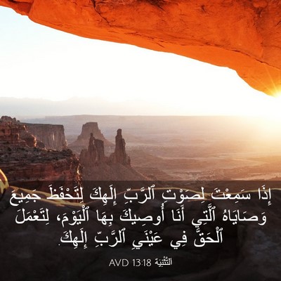 Picture 03 - اَلتَّثْنِيَة 13:18 AVD - إِذَا سَمِعْتَ لِصَوْتِ - Bible Verse Picture