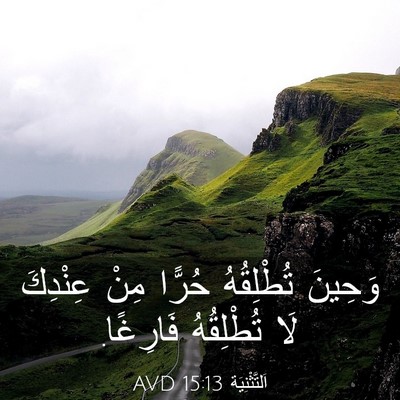 Picture 03 - اَلتَّثْنِيَة 15:13 AVD - وَحِينَ تُطْلِقُهُ حُرًّا - Bible Verse Picture