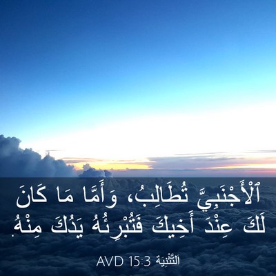Picture 03 - اَلتَّثْنِيَة 15:3 AVD - ٱلْأَجْنَبِيَّ تُطَالِبُ، - Bible Verse Picture