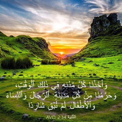 Picture 03 - اَلتَّثْنِيَة 2:34 AVD - وَأَخَذْنَا كُلَّ - Bible Verse Picture